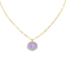 Load image into Gallery viewer, believe large child's enamel purple necklace