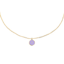 Load image into Gallery viewer, believe small child's enamel purple necklace