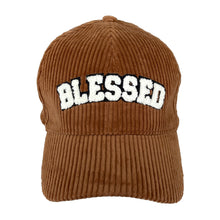 Load image into Gallery viewer, corduroy hat: brown blessed