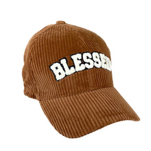 Load image into Gallery viewer, corduroy hat: brown blessed