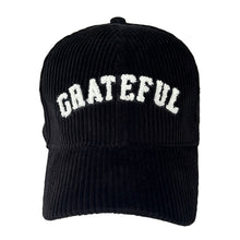 Load image into Gallery viewer, corduroy hat: black grateful