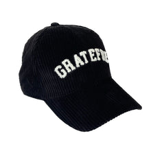 Load image into Gallery viewer, corduroy hat: black grateful