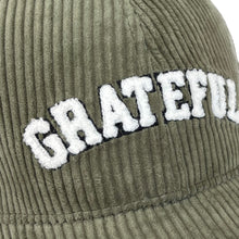 Load image into Gallery viewer, corduroy hat: olive green grateful