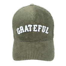 Load image into Gallery viewer, corduroy hat: olive green grateful