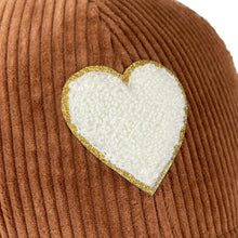 Load image into Gallery viewer, corduroy hat: brown heart