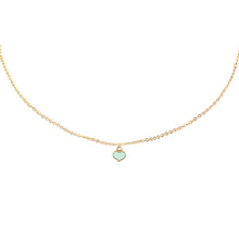 Load image into Gallery viewer, heart child's enamel sea green necklace