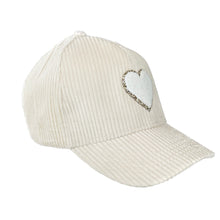 Load image into Gallery viewer, corduroy hat: cream heart