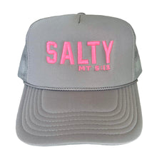 Load image into Gallery viewer, trucker hat: gray salty