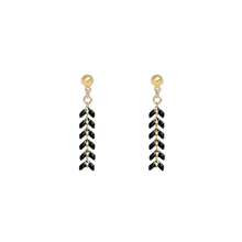 Load image into Gallery viewer, vine black enamel earrings