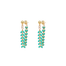 Load image into Gallery viewer, vine turquoise enamel earrings