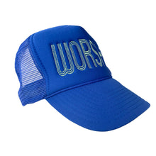 Load image into Gallery viewer, trucker hat: royal blue worship