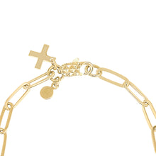 Load image into Gallery viewer, 14k gold chain bracelet with cross charm, Christian jewelry