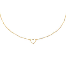 Load image into Gallery viewer, 14k gold dainty, Christian necklace with heart charm