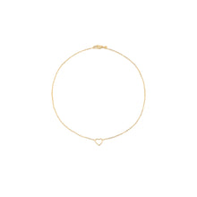 Load image into Gallery viewer, 14k gold dainty, Christian necklace with heart charm perfect for layering necklaces