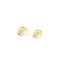Load image into Gallery viewer, 14k gold, faith inspired, palm leaf stud earrings