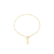 Load image into Gallery viewer, trendy gold layering chain, faith inspired necklace with Daughter hand stamped on hanging tag with toggle closure