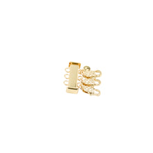 Load image into Gallery viewer, 14k gold layering clasp that holds up to 3 necklaces