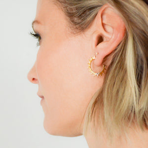 Small, light-ray hoop earrings, gold-plated