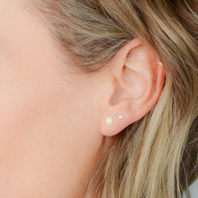 Load image into Gallery viewer, 14k gold-plated, starburst stud earrings