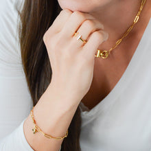 Load image into Gallery viewer, 14k gold-plated, bold bar, adjustable ring