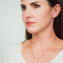 Load image into Gallery viewer, 14k gold-plated, heart stud earrings