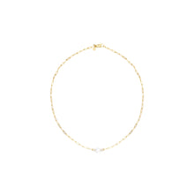 Load image into Gallery viewer, 14k gold, Christian necklace with fresh water, white pearl