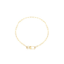 Load image into Gallery viewer, 14k gold chain, Christian layering necklace with oversized swivel clasp
