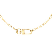 Load image into Gallery viewer, 14k gold chain, faith inspired necklace with oversized swivel clasp perfect for layering