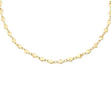 Load image into Gallery viewer, 14k gold chain, faith inspired, flat bead necklace with lobster clasp closure