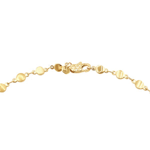 14k gold chain, Christian, flat bead necklace perfect for layering with lobster clasp