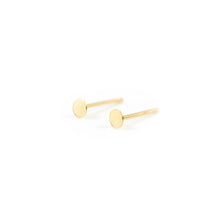 Load image into Gallery viewer, 14k gold, faith inspired, 3mm circle stud earrings