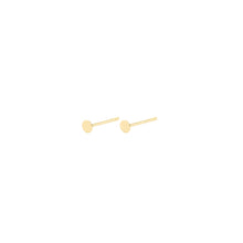 Load image into Gallery viewer, 14k gold, Christian jewelry, 3mm flat circle stud earrings