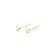 Load image into Gallery viewer, 14k gold, faith inspired, 2mm circle stud earrings
