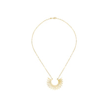 Load image into Gallery viewer, 14k gold sunburst light pendant, layering necklace, Christian jewelry