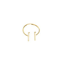 Load image into Gallery viewer, 14k gold, Christian jewelry, thin t-bar adjustable stacking ring