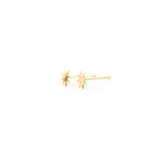 Load image into Gallery viewer, 14k gold, Christian jewelry, northern star stud earrings