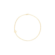 Load image into Gallery viewer, 14k gold, Christian, shiny flat chain necklace with star accent perfect for layering with other necklaces
