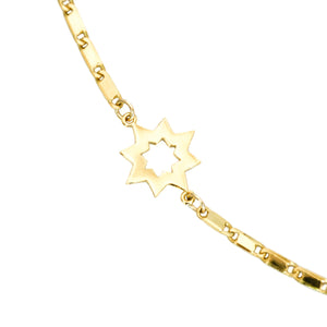 14k gold, faith inspired, flat chain necklace with star