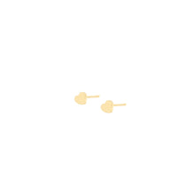 Load image into Gallery viewer, 14k gold, Christian jewelry, heart stud earrings