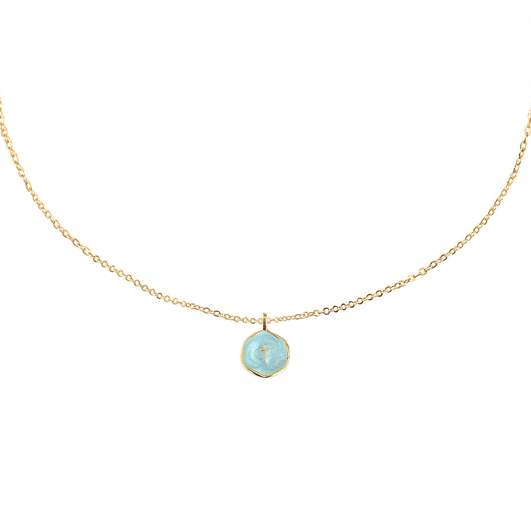 believe small child's enamel blue necklace