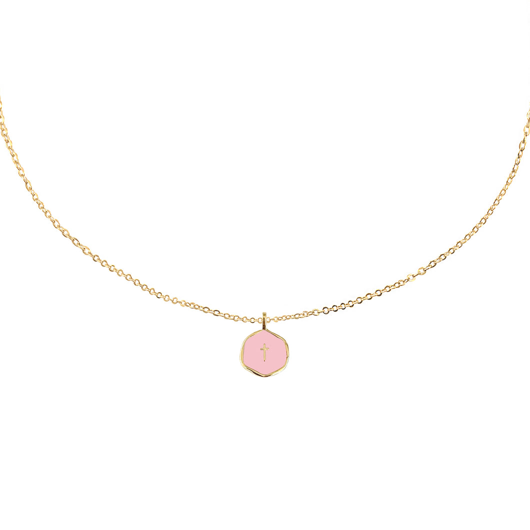 believe small child's enamel pink necklace