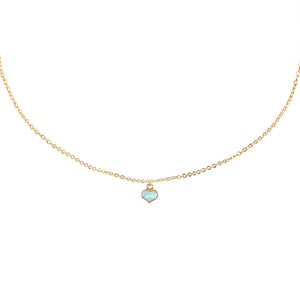 heart child's enamel blue necklace