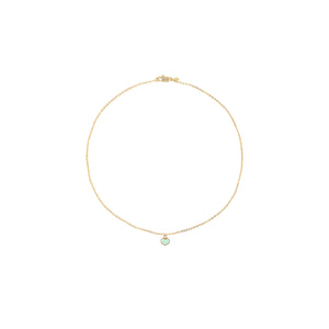 heart child's enamel sea green necklace