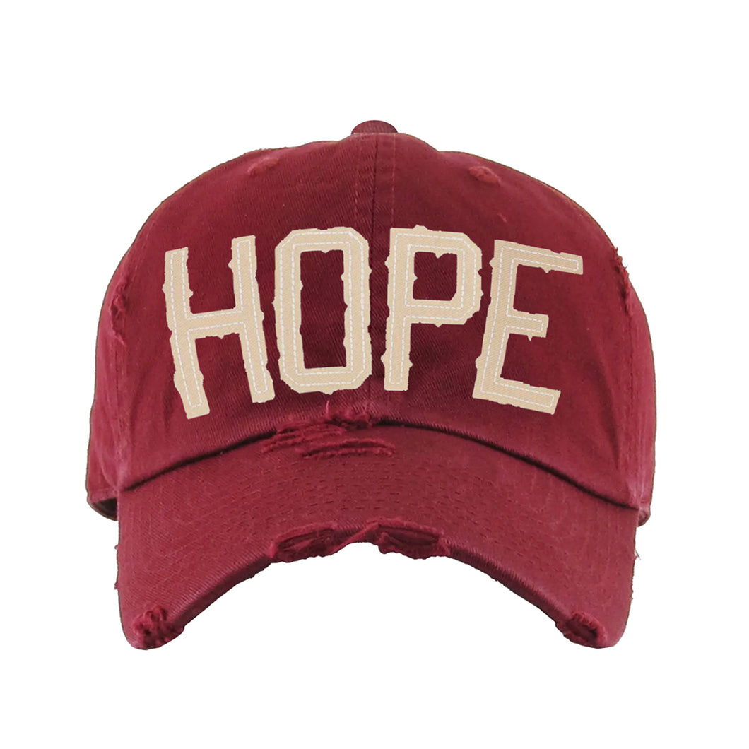 hope cranberry red hat