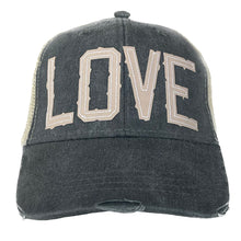 Load image into Gallery viewer, love gray trucker hat
