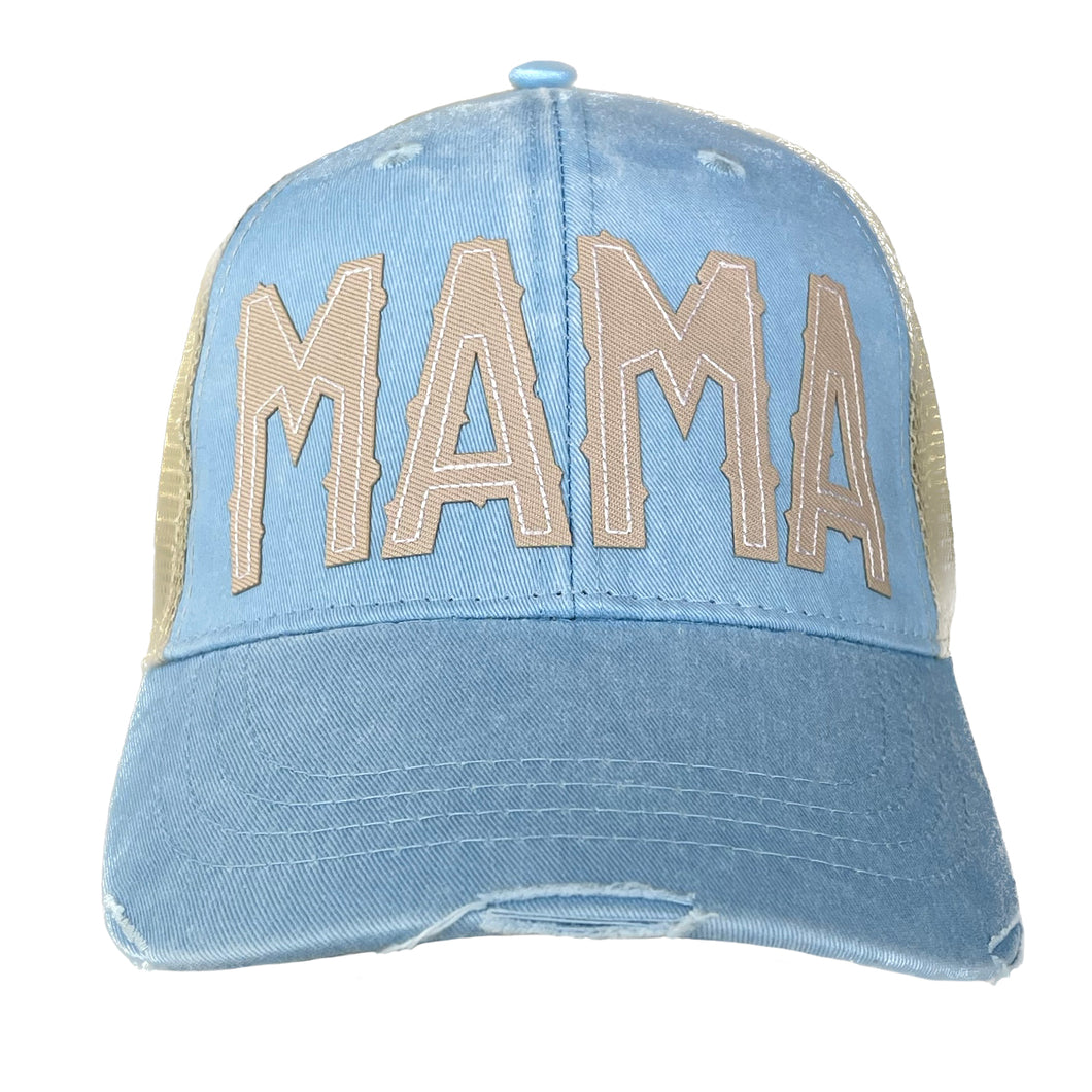 mama baby blue trucker hat