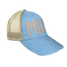 Load image into Gallery viewer, mama baby blue trucker hat
