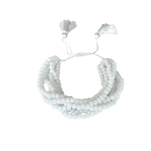 multi-strand beaded bracelet white