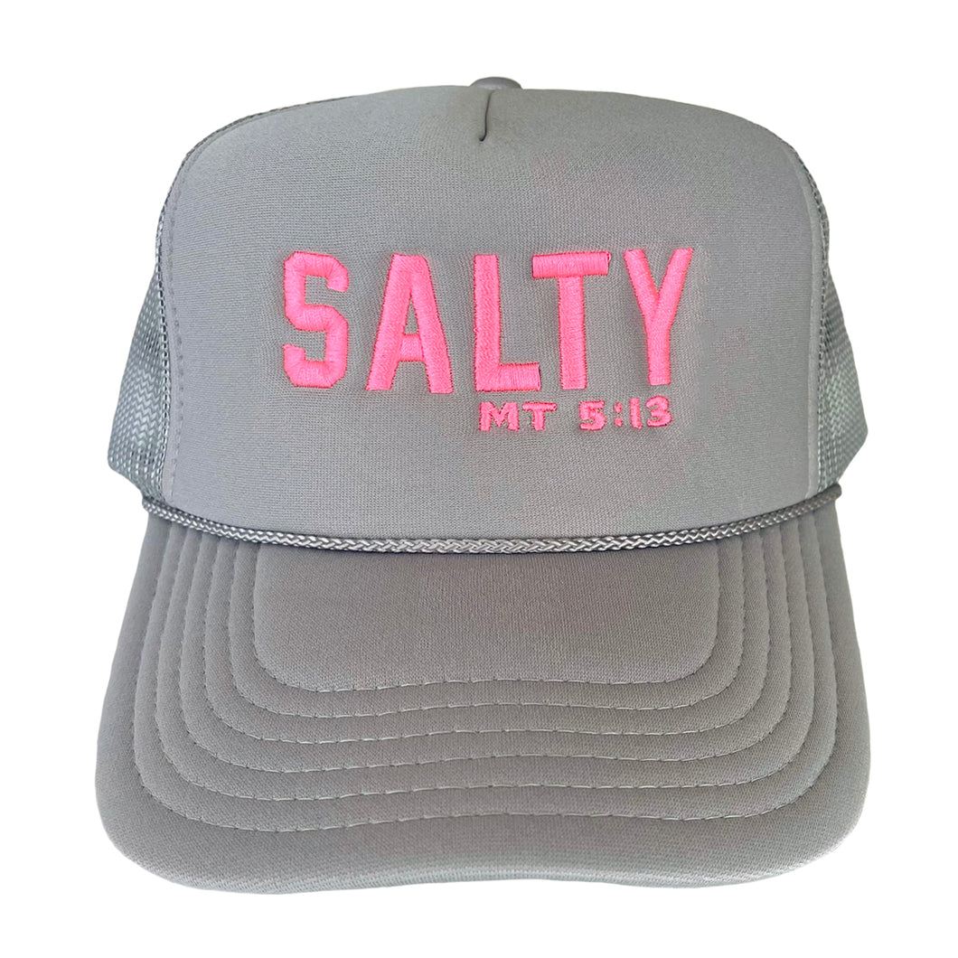 salty gray trucker