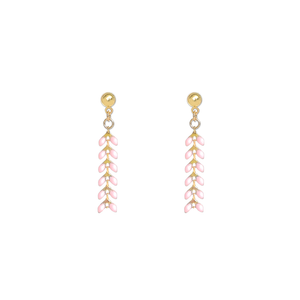 vine blush pink enamel earrings